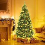 Künstlicher Weihnachtsbaum, Tannenbaum mit Metallständer, künstlicher Weihnachtsbaum für Zuhause, Büro, Innen- und Außenbereich, einfache Montage, 1,8 m