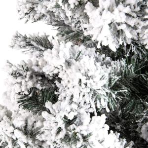 5 Fuß hochwertiger beflockter Schnee-Weihnachtsbaum, unbeleuchteter Weihnachtsbaum mit Scharnier und Metallständer, umweltfreundliche PVC-Zweigspitzen für die Weihnachtsdekorati