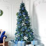 24 x sneeuwvlokken kerstdecoratie voor kerstboom glitter kerstboomversiering, blauw