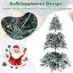 Kunstkerstboom met verlichting, 180 cm, 260 warmwitte leds, dennenboom met sneeuw en metalen standaard, sneeuwbedekt, wit