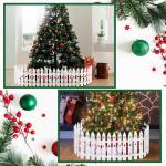 Witte kunststof omheining, 24 stuks, kerstboomomheining, grens van kunststof, kerstboomomheining voor kinderen, wit, kunststof, lattenhek, decoratie, voor Kerstmis, bruiloft, feest
