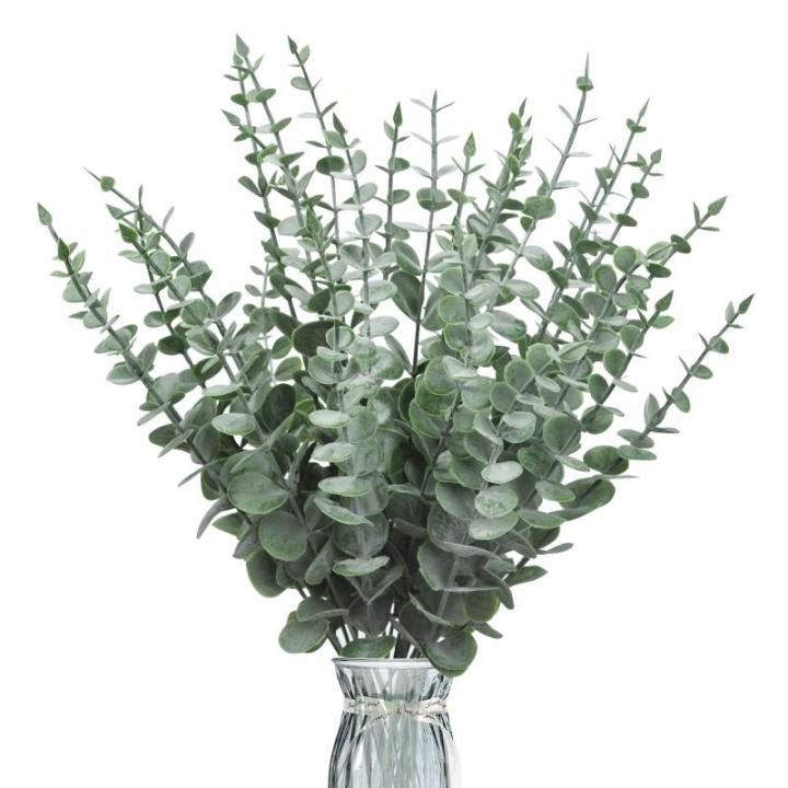 30 stuks kunstmatige eucalyptusbladeren, decoratie, eucalyptus, takken, , eucalyptussteel, zilveren dollar, namaakplant voor bloemstuk, tafeldecoratie, bruiloft