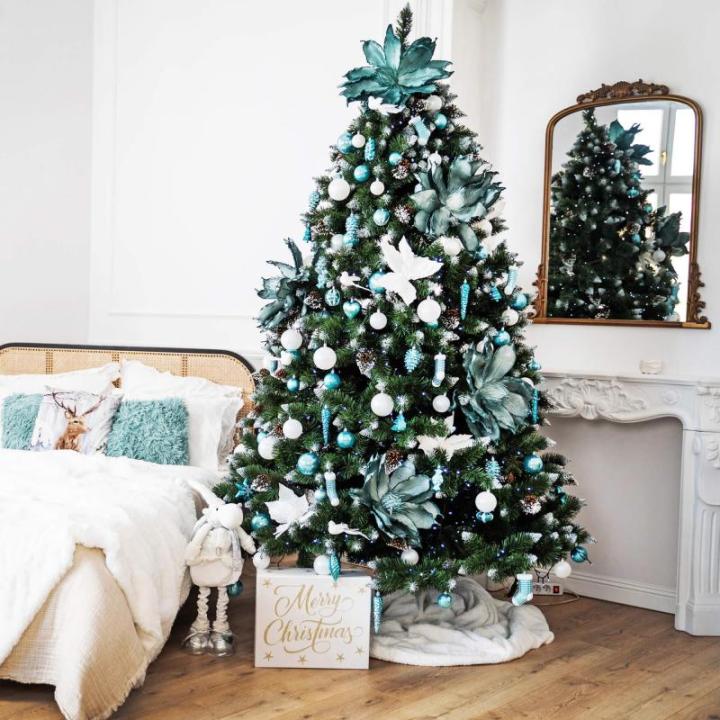 Kunstkerstboom, 150 cm, diamantgrenen, met kunstschaar, kunstkerstboom
