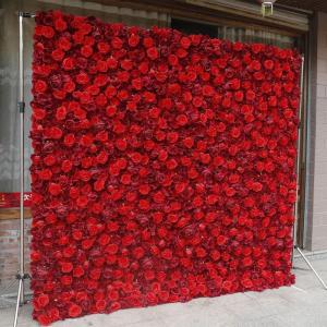 Kunstblumen-Rosenwand, Rote Hintergrundwand Mit Hoher Dichte, Seidenhortensien-Blumenpanel Für Fotohintergrund Home Party Hochzeitshintergrund(2 * 2m/6.5 * 6.5ft)