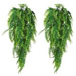 2 stuks kunstmatige hangplanten nep hangende planten, kunstplant groene varen wijnstok plastic wijnstokken nep groen varen perzisch rotan en gras voor slaapkamer accessoires feest 