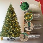 Kunstkerstboom van 120 cm, pvc, met metalen standaard, premium Nordmann-spar, moeilijk ontvlambare automatische kerstboom, natuurgetrouwe kunstkerstboom