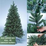 Kunstkerstboom van PE, met en zonder ledverlichting