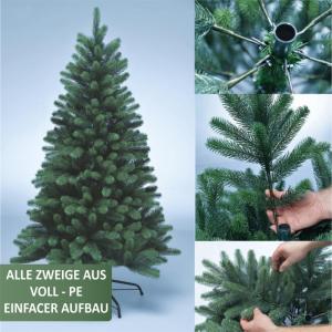 Kunstkerstboom van PE, met en zonder ledverlichting