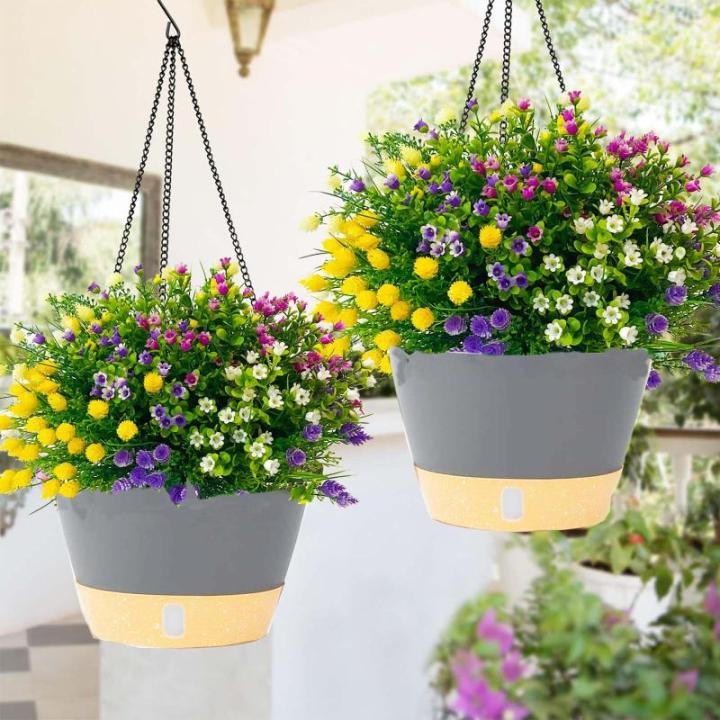 12 bundels kunstmatige nepbloemen buiten, UV-bestendige nepbloemen vervagen geen nepplanten, groen struiken voor tuin, terras, veranda, vensterdoos, buitendecoratie, huis en binnen