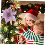 12St Doppelschicht kleine Weihnachtsblume künstliche weihnachtsblumen Blumendekor Weihnachten weihnachtsdeko künstliche blüten Weihnachtsbaumschmuck Party-Requisite Plastik Viol