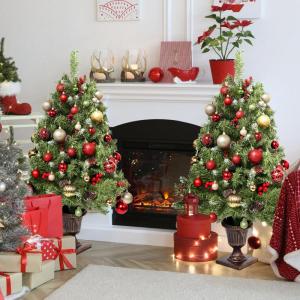 Kunstkerstboom, 1,2 m realistische ingang kerst met 320 takken tips voor voordeur, veranda, entree, Kerstmis, woondecoraties