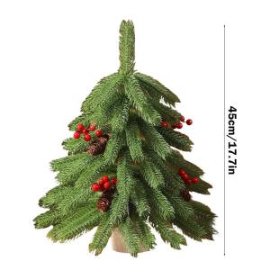 Weihnachtsdekoration, Mini-Weihnachtsbäume mit beflockten Nadeln, Beeren, Dekoration, dekorierte Bäume, Küche, Tischplatte, künstliche Weihnachtsdekoration für den Innen- und 