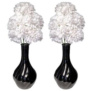 Kunstbloemen in pot decoratie woning modern deco woonkamer, geschenk, 32cm, grijs