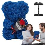 Valentijnsdag rozenbeer cadeau voor haar rozenbeer schattige teddybeer, kunstrozenbeer met rozenboeket, romantische rozen teddybeer cadeau voor Kerstmis