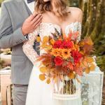 Kunstmatige nepbloemen planten zijden bloemstukken bruiloft boeketten decoraties plastic bloemen tafel centerpieces voor thuis keuken tuin feest decor (herfst rood)