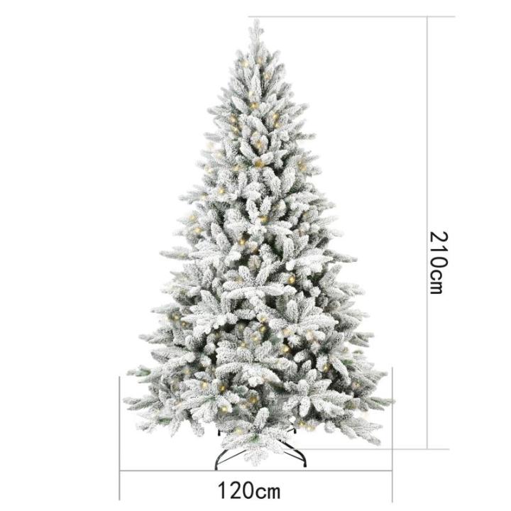 Künstlicher Weihnachtsbaum Christbaum mit Weiß Schnee Tannenbaum mit Beleuchtung, aus PVC+PE, 180cm Weihnachtsbäume mit 800 Spitzen und 280 LEDs Weihnachtsdeko