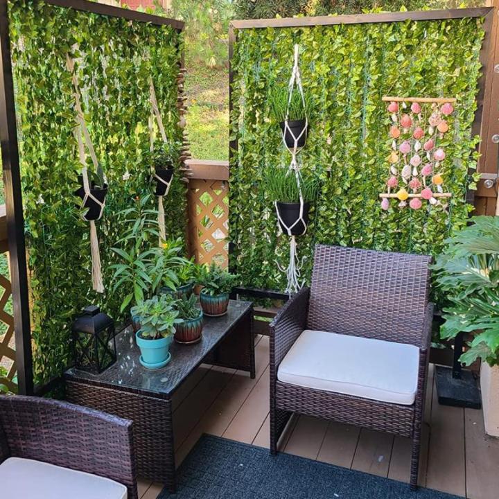 Kunstklimopslingers, 12 stuks, klimophangende slinger, ivy Leaves, kunstplant met 80 vellen om aan de muur, balkon, hek, bruiloft, thuis, party, tuin (2,2 m)
