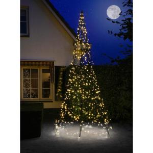 Led-kerstboom voor buiten, 4 meter, 640 leds, inclusief mast, warm wit