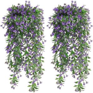 4 stuks , hangende kunstbloemen, decoratie, kunstklimop, kunstbloemen, hangplanten, kunstbloemen als echte vines, voor tuin, balkon, decoratie, blauw-paars