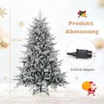 Kunstkerstboom, 135 cm, dennenboom met 160 ledlampen en sneeuw, 8 transformatiemodi, kerstboom met dichte takken