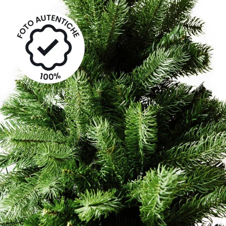 Weihnachtsbaum Slim aus realistischem PVC, ideal für kleine Räume, von höchster Qualität, 714 dichte Zweige und Stabiler Boden, Elegantes Design für Klassische Weihnachtsdekor