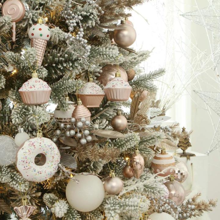 80-pack geassorteerde onbreekbare kerstbalversieringen set decoratieve Hangers met herbruikbaar handgeschenkpakket voor kerstboom