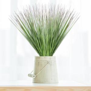 6 stuks , gras, zoals echte groene planten, kunstgras, decoratief gras voor thuis, tuin, balkon, buiten, binnen (groen, 6)
