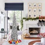 Kunstkerstboom 150 cm (5ft) inklapbare klaterboom met kleurrijke pailletten voor huis, kantoor, kerstboomdecoratie