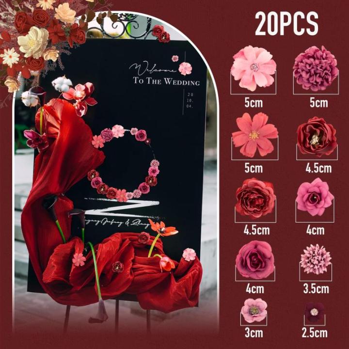 , 20 stuks, , mini-bloemkoppen voor bruiloft, thuis, knutselen, scrapbooking, decoratie (E)