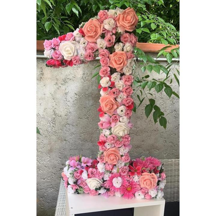 Kunstbloemkoppen, 50 stuks, kunstbloemen, rozen, voor bruiloft, feest, decoratie, doe-het-zelf (diameter 4 cm, wit en roze)