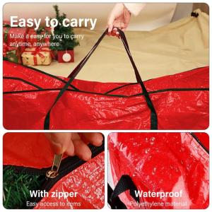 3 stuks kerstboomopbergtas, opbergtas voor kerstboom, dennenboomtas, kerstboomtas, zware belasting, scheurvast met handgreep, voor verplaatsen, reizen (rood)