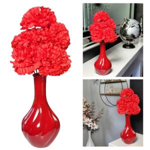 Kunstbloem in vaas, rood, 32 cm
