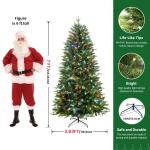 Kunstkerstboom van 210 cm met RGB-ledverlichting, afstandsbediening en realistische dennenlook, perfecte kerstdecoratie voor binnenruimtes, ideaal voor een feestelijke stemming