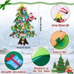 Vilten kerstboom voor kinderen, doe-het-zelf kerstboomko 50 stuks, afneembare ornamenten, kerstman, sneeuwpop, snoep, sokken, geschenken, wanddecoratie, deur (50 stuks)