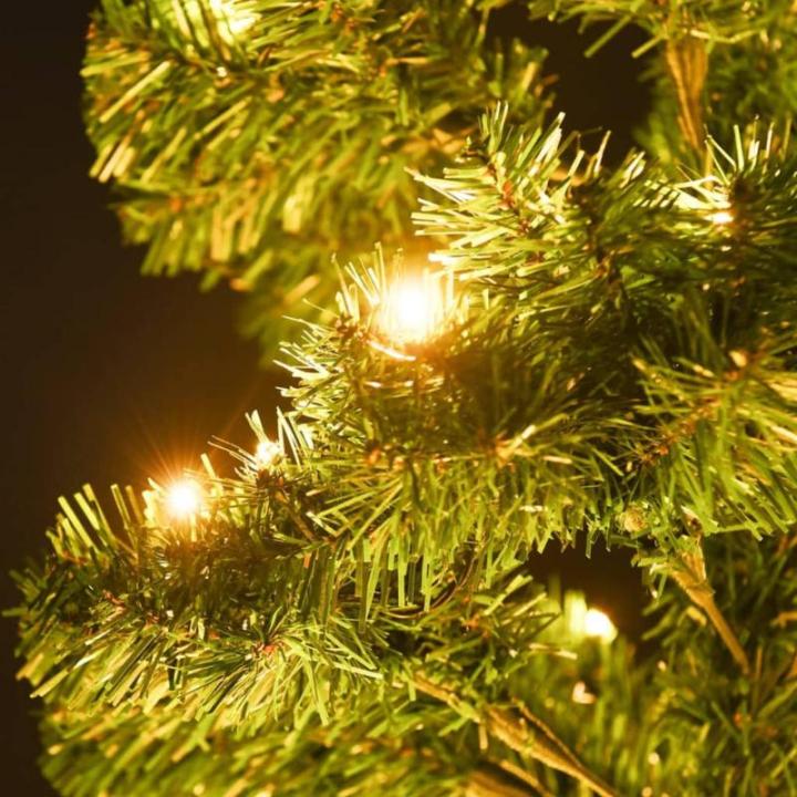 Spiraal-kerstboom met verlichting en standaard, groen, 150 cm, decoratieve boom, kunstboom met standaard, dennenboom, Kerstmis, kunstkerstboom voor kerstdecoratie
