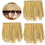 Simulatie strobaksteen dak kunstmatige stro stro tegels plam, decoratie stro dak voor Tiki hutten bar tuin terras dek paviljoen muur (grootte: 6 stuks, strogeel)