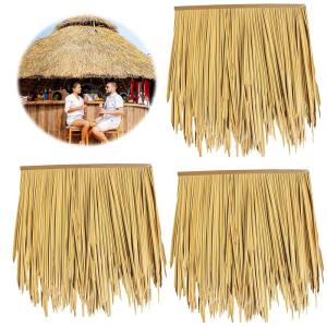 Simulatie strobaksteen dak kunstmatige stro stro tegels plam, decoratie stro dak voor Tiki hutten bar tuin terras dek paviljoen muur (grootte: 6 stuks, strogeel)