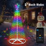 USB-kerstboom, metaal, grote kegelvorm, 250 leds, lichtboom met app, meerdere verlichtingsmodi, doe-het-zelf, muzieksynchronisatie, waterdicht, kerstverlichting, buitenlichtketting
