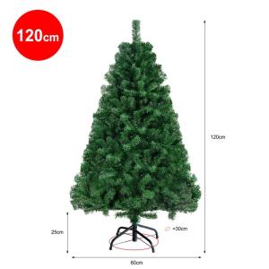 Kunstkerstboom 120 cm (diameter ca. 60 cm), 1,2 m kunstmatige groene dennenboom met 260 takken, verwijderbaar inklapbaar en moeilijk ontvlambaar, kerstboom met metalen standaard (d