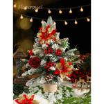 Künstliche Weihnachtsstern, rote Blumen, Seidenblumen, künstliche Rosen mit Stielen für Hochzeit, Brautsträuße, Tischdekoration, Heim-Weihnachtsdekorationen
