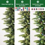 Kunstkerstboom, 180 cm, met verlichting, 100% spuitgieting, RGB-kerstboom met 4026 punten, 310 lampen, premium dennenboom met afstandsbediening, houten standaard