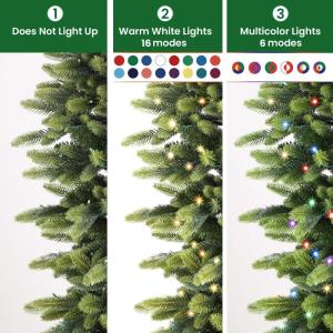 Kunstkerstboom, 180 cm, met verlichting, 100% spuitgieting, RGB-kerstboom met 4026 punten, 310 lampen, premium dennenboom met afstandsbediening, houten standaard