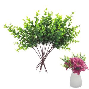 10 stuks kunsttakken, neptakken, groene takken, bladeren, nepplanten met bladeren, realistische planten, takken voor bruiloft, slaapkamer, boeketten, vazendecoratie, 28 cm (A)