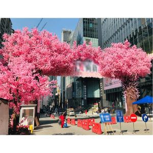 Japanische künstliche Kirschblütenbäume, große rosa Pflanze, Wunschbaum, handgefertigte Kunstseidenblumen, Party, Restaurant, Einkaufszentrum, Dekoration, 1,2 x 1 m/3,9 x 3,2 F