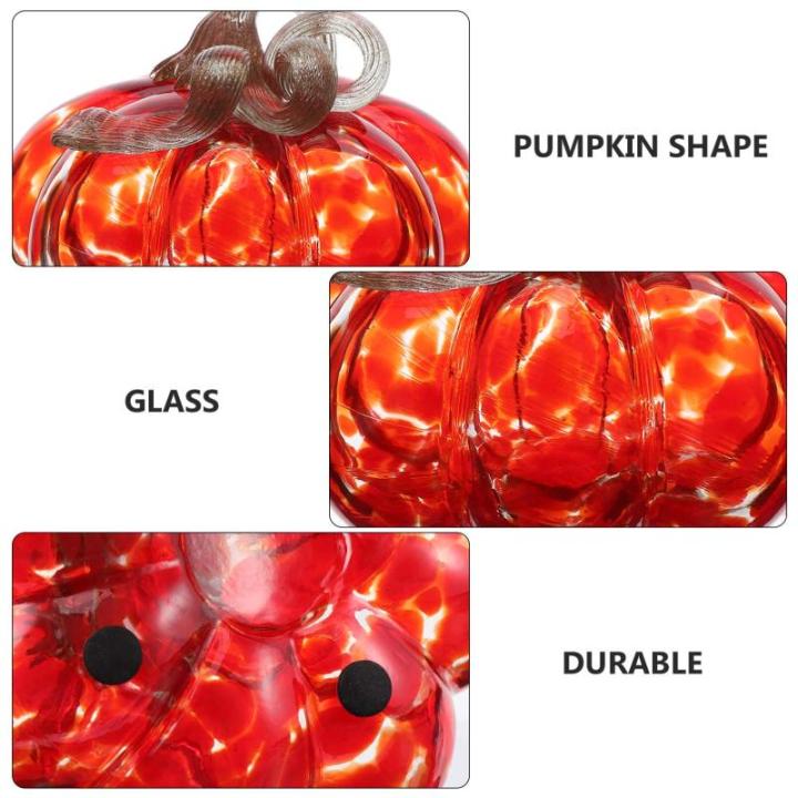2 stuks glazen pompoenornamenten, eettafeldecoratie, woondecoratie, eettafeldecoratie, pompoen, mini-glazen pompoen, desktoppompoen, foto-rekwisieten, tafelknutselwerk