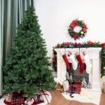 TOPYL 6FT Künstlicher Weihnachtsbaum Unbeleuchtet,Premium Fichten-Weihnachtsbaum Mit Scharnier,Weihnachtsdekoration Mit 650 Zweigspitzen Perfekt Für Den Innen- Und Außenbereich 