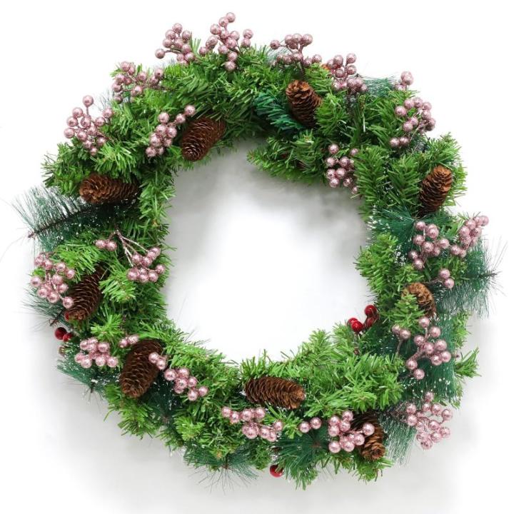 Kunstrode bessen voor Kerstmis, hulstbessen, bordeauxrode bessen, rode bessen, takken voor kerstboom (roze)