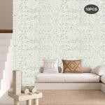 Kunstplanten, bloemen, muur, 10 stuks, kunstplanten, gazon, kunstplantenwand, 40 × 60 cm, wit