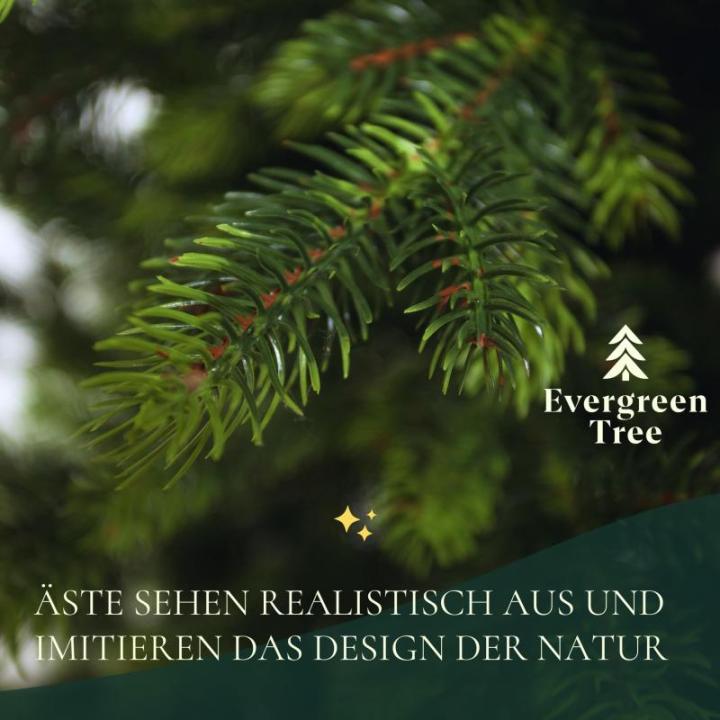 Kunstkerstboom, 210 cm, natuurgetrouwe 100% spuitgietkerstboom met houten standaard, made in EU, kunstkerstboom