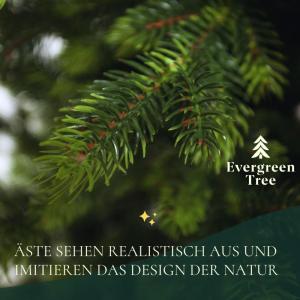 Kunstkerstboom, 180 cm, natuurgetrouwe 100% spuitgietkerstboom met houten standaard, made in EU, kunstkerstboom
